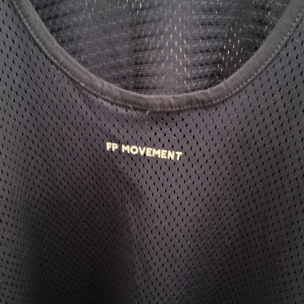 FP Movement Twirl Tunic Tank Navy Blue Mesh Ruffle Hem Relaxed Fit Medium - Picture 5 of 6